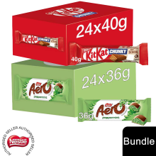 (24x KitKat Chocolate Bar + 24x Aero Peppermint (48 Bars)) Nestlé Chocolate Bar (48 - 144 Bars) Yorkie, Aero, Milkybar Pick your Favourite