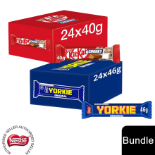 (24x KitKat Chocolate Bar + 24x Yorkie Chunky(48 Bars)) Nestlé Chocolate Bar (48 - 144 Bars) Yorkie, Aero, Milkybar Pick your Favourite