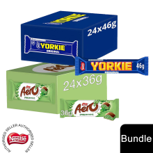 (24x Yorkie Milk Chocolate Bar + 24x Aero Peppermint(48 Bars)) Nestlé Chocolate Bar (48 - 144 Bars) Yorkie, Aero, Milkybar Pick your Favourite