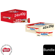 (24x KitKat Chocolate Bar + 40 x Milkybar(64 Bars)) Nestlé Chocolate Bar (48 - 144 Bars) Yorkie, Aero, Milkybar Pick your Favourite