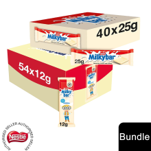 (40x Milkybar Chocolate + 54 x Milkybar Kids(94 Bars)) Nestlé Chocolate Bar (48 - 144 Bars) Yorkie, Aero, Milkybar Pick your Favourite