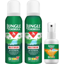Jungle Formula Travel Pack - 2 x Maximum Spray125ml - 1 x Strong Spray 60ml