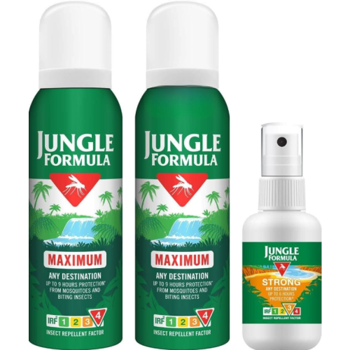 Jungle Formula Travel Pack - 2 x Maximum Spray125ml - 1 x Strong Spray 60ml