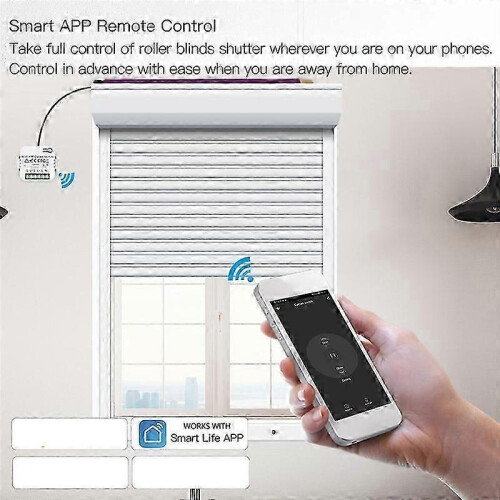 (2RC) Tuya Smart Life WiFi 433Mhz Blind Curtain Switch with RF Remote suitable for Electric Roller Shutter Control 2