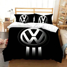 (6, 200x200cm 3pcs) Duvet Cover Pillowcase Bedding Set V-VolkswagenS Adult Boy Girl Bedroom Decoration Children Gift Single Double Large