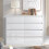 White 8 Drawer Handleless Sleek High Gloss Chest Sideboard Cabinet 1
