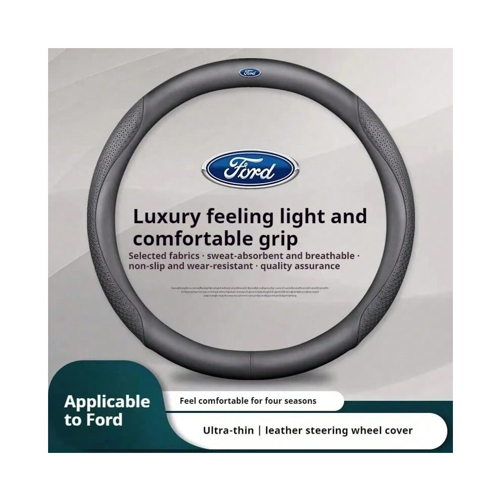 (O Black Style A) For Ford Mondeo Focus Raptor Puma Edge Explorer Ecosport F150 Ranger Fusion Kuga Leather Car Carbon fiber Steering Wheel Cover-image-OPC-PHMTFWZ-NEW