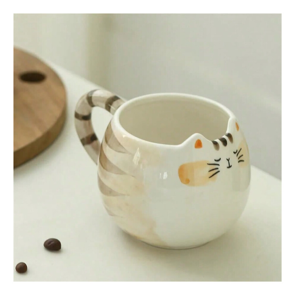 (1pc, 301-400ml) 1pc cute ceramic cup, cat shaped mug, 380ml/13oz milk, coffee, and water cups