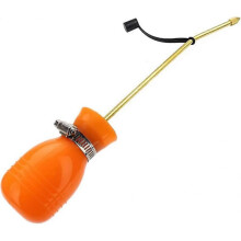 (Orange) Pest Control Bulb Sprayer Powder Duster, Diatomaceous Earth Pesticide Sprayer Applicator with Long Copper Tube, Garden Puffer