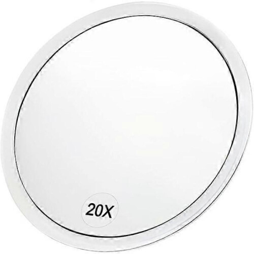 20X magnifying mirror with suction cups (15 cm round) - Perfect fo 1