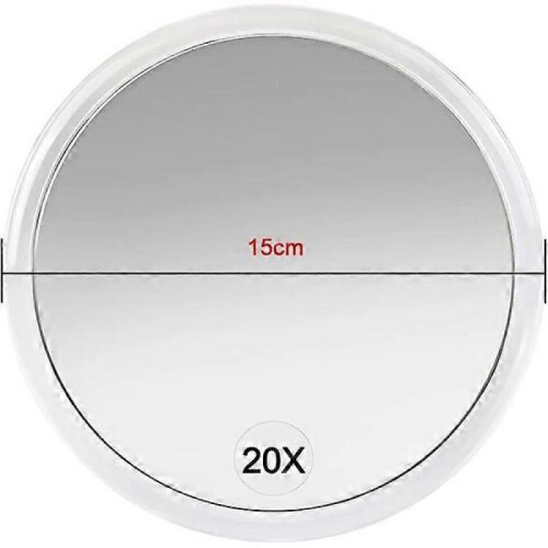 20X magnifying mirror with suction cups (15 cm round) - Perfect fo 2