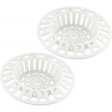 2 Pcs Plastic Sink Strainer, White Drain Hair Catcher Hair Plug Hole Sink Filter for Kitchen Bathroom Bathtub Shower