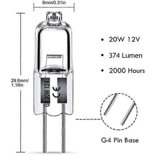 G4 halogen lamps 20W 12V - Warm white - 20 pcs 1