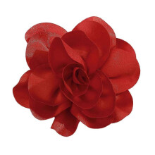 (Red) Popular Fabric Flower Brooch Accessory Delicate Fabric Flower Brooch Pin Delicate Collar Pin for Travel and Leisure Black