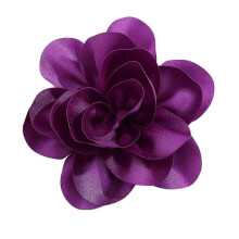 (Purple) Popular Fabric Flower Brooch Accessory Delicate Fabric Flower Brooch Pin Delicate Collar Pin for Travel and Leisure Black