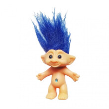 (10cm, Blue) 10cm Troll Doll Model Colored Long Hair Dam Doll Miniature Figurine Ornament Lovely Leprocauns Ugly Elf Doll Action Figure