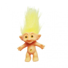 (10cm, Yellow) 10cm Troll Doll Model Colored Long Hair Dam Doll Miniature Figurine Ornament Lovely Leprocauns Ugly Elf Doll Action Figure