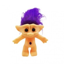 (10cm, Purple) 10cm Troll Doll Model Colored Long Hair Dam Doll Miniature Figurine Ornament Lovely Leprocauns Ugly Elf Doll Action Figure