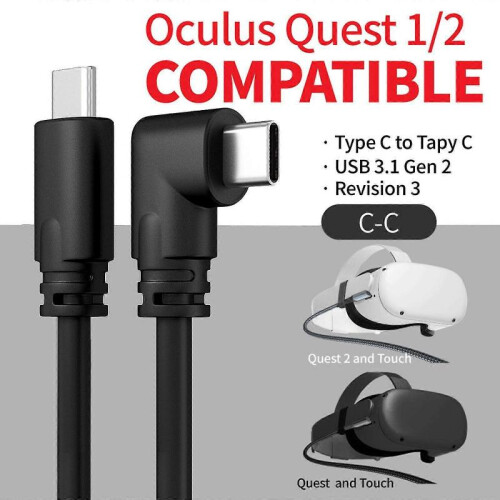 (5m, Black TPE) 3 Meters/5m/10m Link Cable Data Transfer Cord For Oculus Quest 2 2