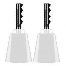 (1PCS, White) Hand Metal Cheering Cow Bell Cow Bells With Ergonomic Handles For Sporting Events Festivals