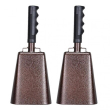(1PCS, Brown) Hand Metal Cheering Cow Bell Cow Bells With Ergonomic Handles For Sporting Events Festivals