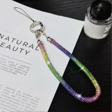 (Style H, Multicolor) Phone Wrist Strap Shiny Rhinestone Decor Hand Strap Lanyard,Length: 25cm