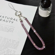 (Style B, Multicolor) Phone Wrist Strap Shiny Rhinestone Decor Hand Strap Lanyard,Length: 25cm