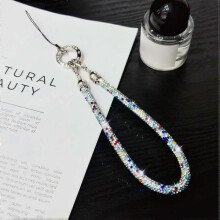 (Style A, Multicolor) Phone Wrist Strap Shiny Rhinestone Decor Hand Strap Lanyard,Length: 25cm
