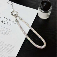 (Style C, Multicolor) Phone Wrist Strap Shiny Rhinestone Decor Hand Strap Lanyard,Length: 25cm