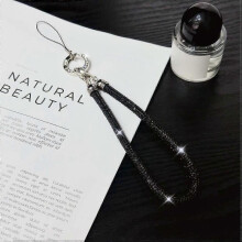 (Style L, Multicolor) Phone Wrist Strap Shiny Rhinestone Decor Hand Strap Lanyard,Length: 25cm