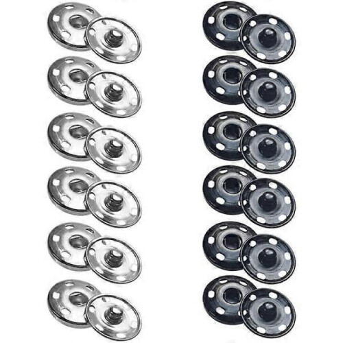 24 sets Sew on snaps Dia snaps Metal buttons