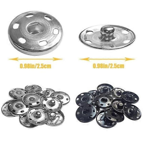 24 sets Sew on snaps Dia snaps Metal buttons 2