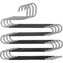 4pcs Multiple Pants Hangers Pants Hangers 5-Layer Non-Slip Metal S-Shape Magic Hangers Space-Saving Organizer for Ties Skirts Towels -Sy
