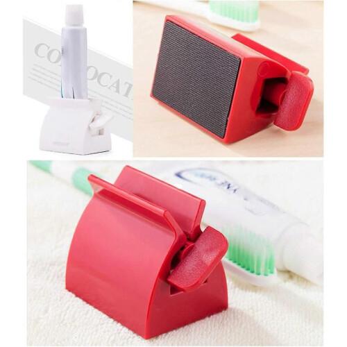 (White)Toothpaste Tube Squeezer,Toothpaste Seat Holder Stand Rotate Toothpaste Dispenser,Hair Color Dye/Cosmetic/Oil Paint Squeezer 1