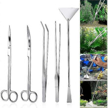 Aquarium Aquascaping Kit 5 in 1 Stainless Steel Aquarium Tank Set Pliers Scissors Spatula