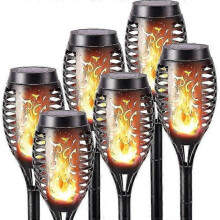Outdoor Solar Lights - 6 Pack Waterproof Solar Torch Light Solar Flickering Flame for Decor Garden Patio Paths null none -Sy