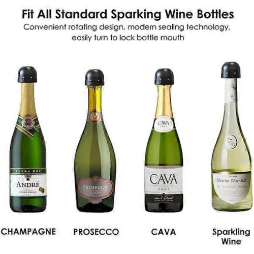 Champagne / Wine Cork - Vacuum Seal - Stopper Black 2
