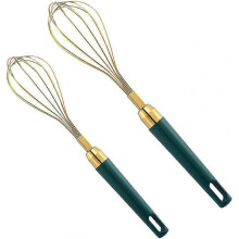2-Pack Stainless Steel Material Egg Whisker Kitchen Gadgets Egg Beaters Utensil for Blending Beating Whisking Frothing Stirring