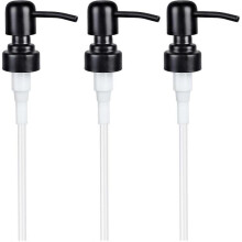 3 Pcs Soap Dispenser Pump Replacement, Stainless Steel Pump Head with 28mm Thread & 140mm Tube, Black Replacement Pump