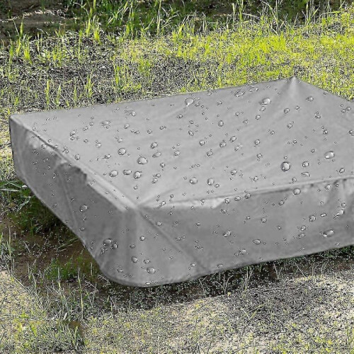 (120x120x20cm,Grey)Sandbox Cover, Sandbox Canopy With Drawstring, Sandpit Pool Cover 2