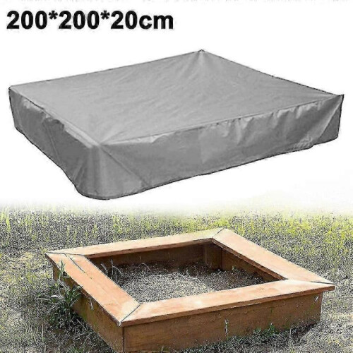 (150x150x20cm, Grey) Sandbox Cover, Sandbox Canopy With Drawstring, Sandpit Pool Cover