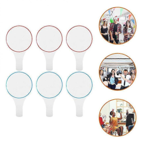 6Pcs Blank Scoreboards Handheld Scoreboards Dry Erase Answer Paddles Single Side Writable Paddles 2