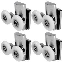 4pcs Shower Door Wheels 23mm Shower Door Rollers Heavy Duty Zinc Alloy Wheel for Both Flat Sliding