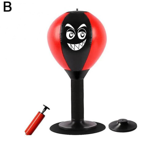 (Red)Punching Bag Desktop Punching Bag Stress Buster With Suction Cup