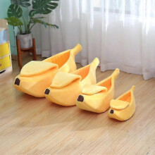 (XL, Yellow) Banana Cat Bed House Funny Cute Cozy Pet Cat Nest Warm Comfort Soft Washable