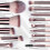 (White) Travel Makeup Brush Set With LED Light Mirror 4