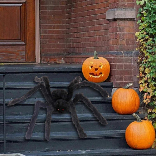 (200cm) Halloween Spider Decorations, Realistic Hairy Giant Spider Props 2