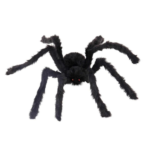 (125cm) Halloween Spider Decorations, Realistic Hairy Giant Spider Props