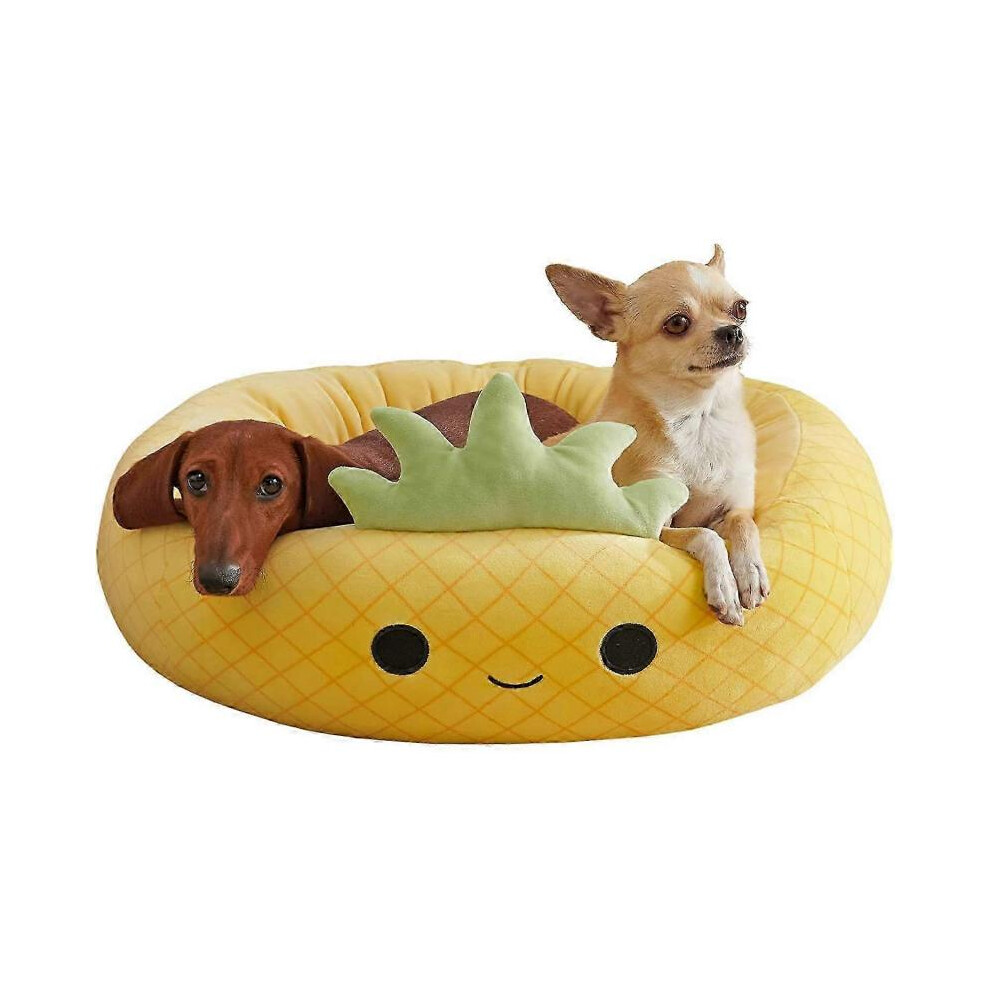 (Pineapple)40cm Cute Frog Pineapple Cat Dog Pet Bed, Ultrasoft Squishmallows Plush Pet Bed
