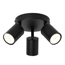 (Spotlight Plate, Black) Litecraft Tanner Spotlights Ceiling 3 Lights